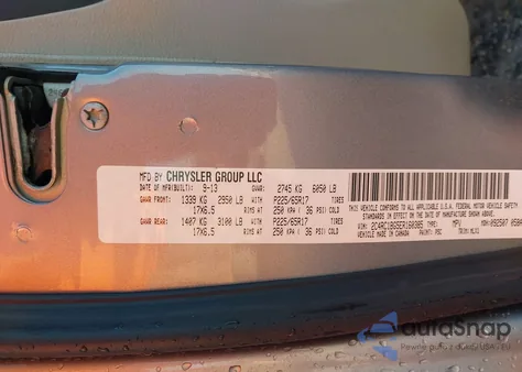 2014 Chrysler Town & Country Touring from USA, damaged, VIN 2C4RC1BG5ER160385